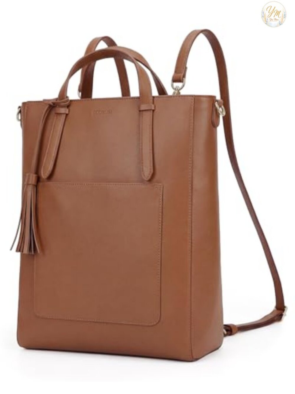 Vegan Leather Convertible Tote Backpack Women's Handbag Satchel Laptop Bag